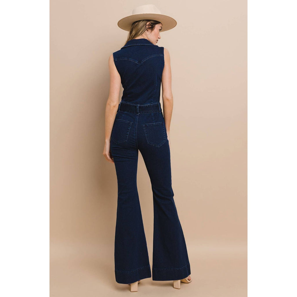 Cowgirl Denim Jumpsuit - Back View