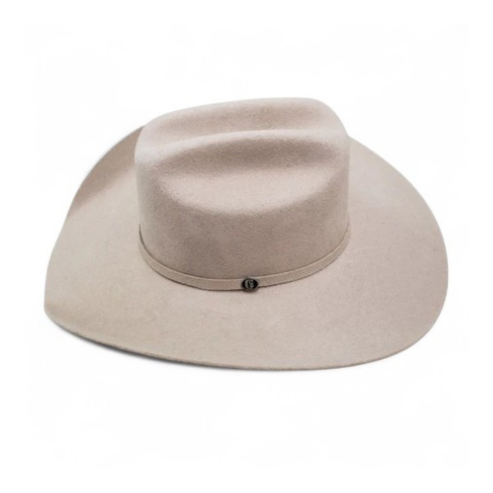 Top view of the Dakota Range Chestnut Cowboy Hat highlighting the Cattleman crown and minimalist hatband with subtle accents.