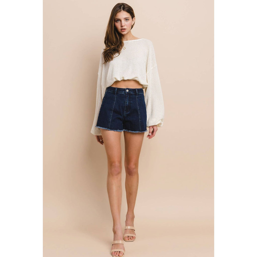 Dark Denim Shorts - Perfect for Rodeo Nights and Festival Days