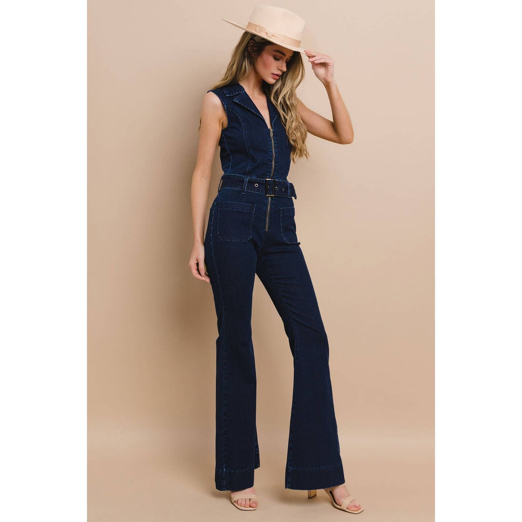 Denim Cowgirl Jumpsuit - Side View