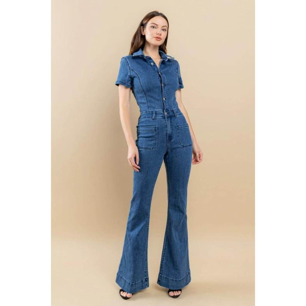 Denim Cowgirl Jumpsuit - Saddle Up for Western Adventures