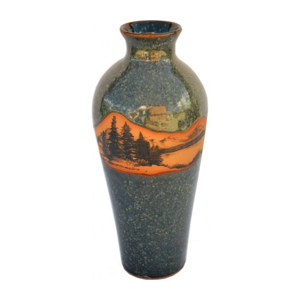 Handcrafted Desert Canyon Mountain Scene Tall Vase