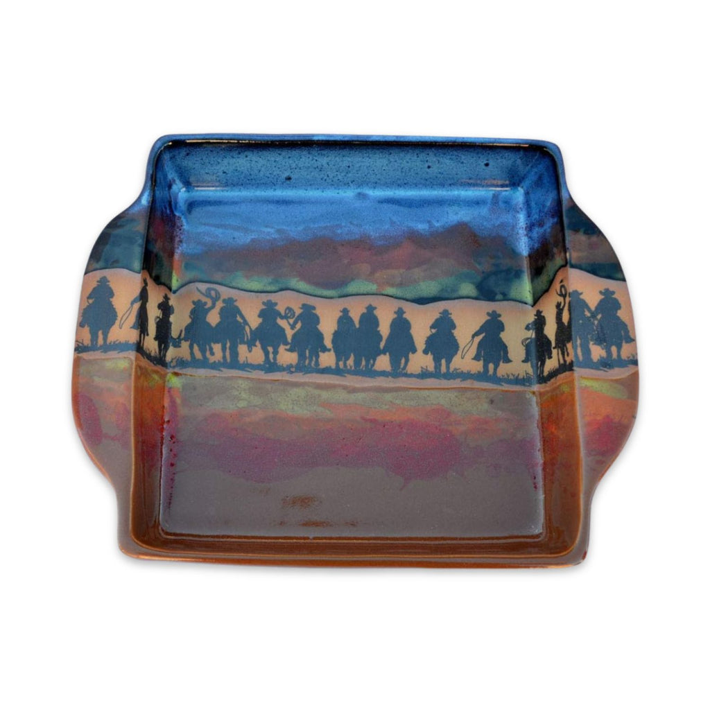 Desert Sunset Cowboy Roundup Brownie Pan in Azulscape Glaze