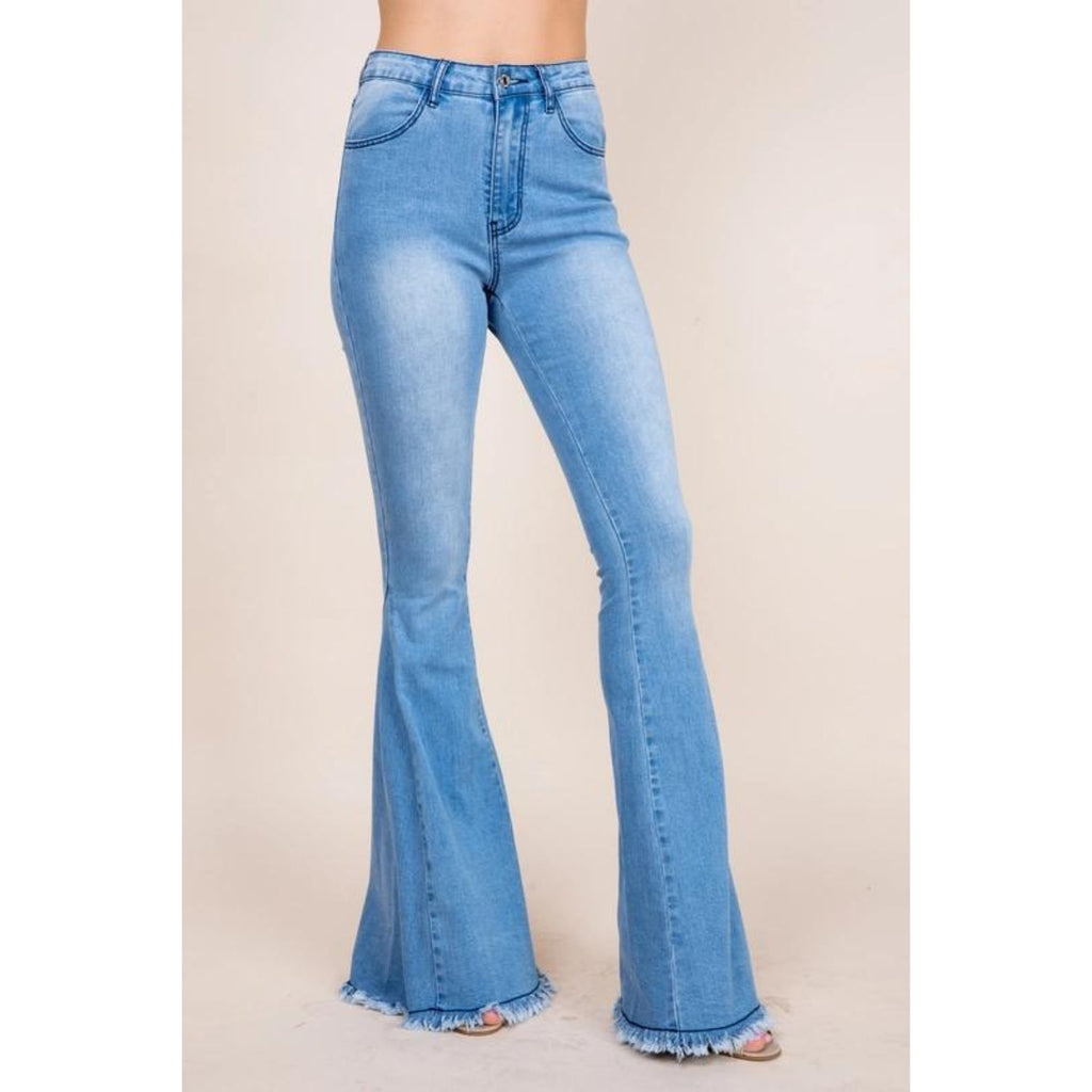 High Rise Flared Denim Jeans - Front View