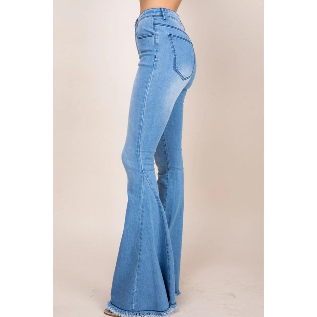 High Rise Flared Denim Jeans - Side View