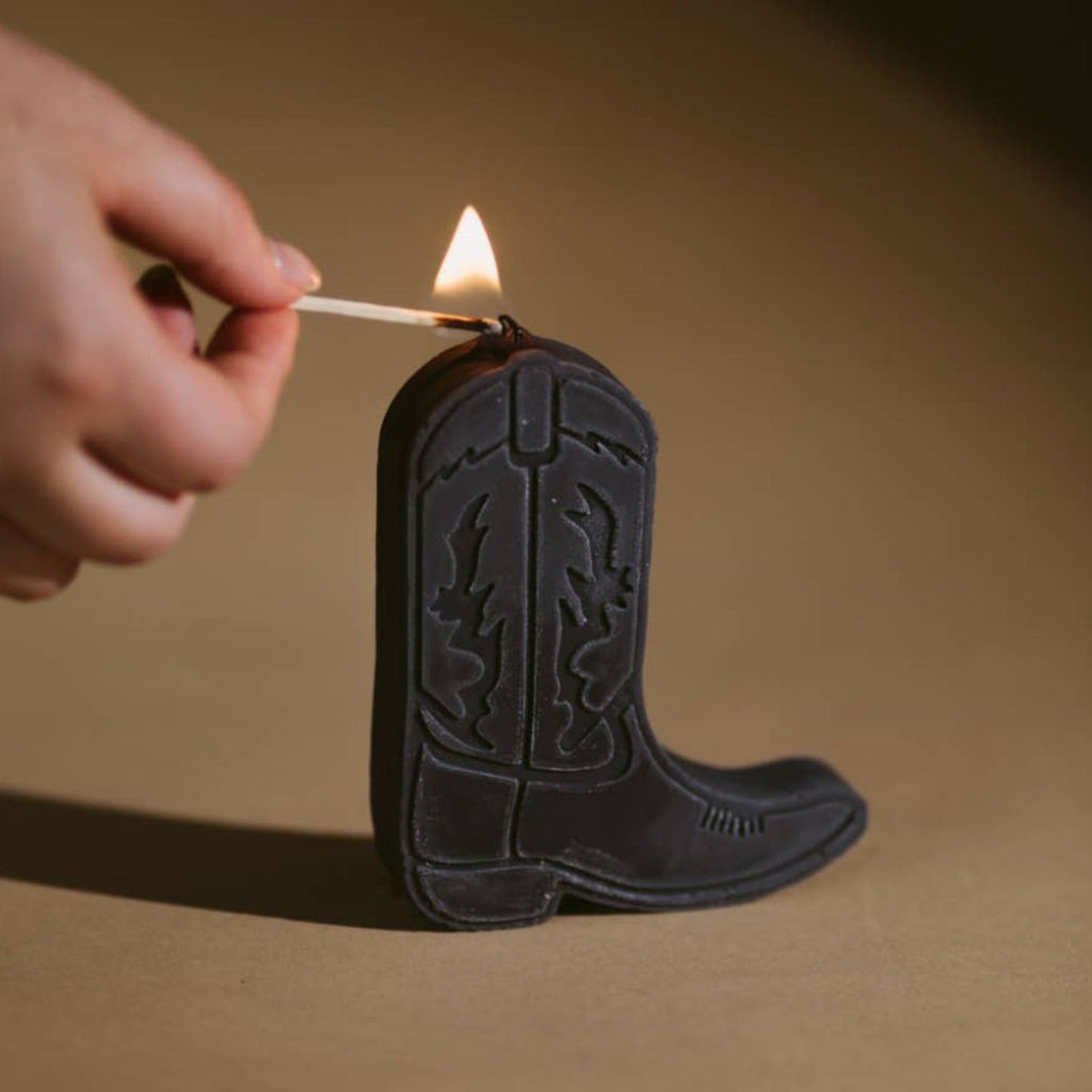 Midnight Nashville Boot Candle - Illuminate Your Space with Rustic Elegance