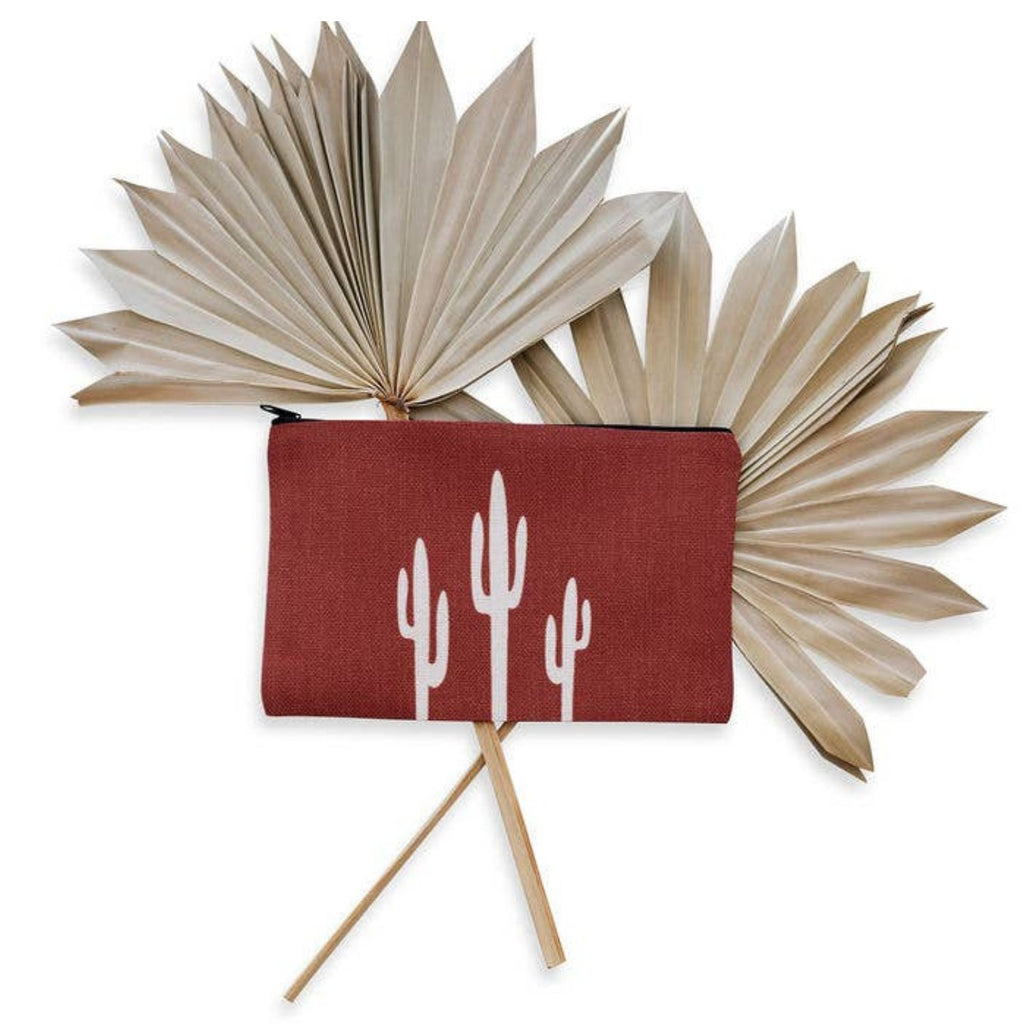 Southwest Cactus Pouch - Vibrant Red Desert Design