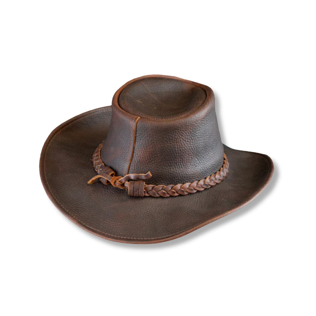 Back view of The Rider Bullhide Cowboy Hat in brown color