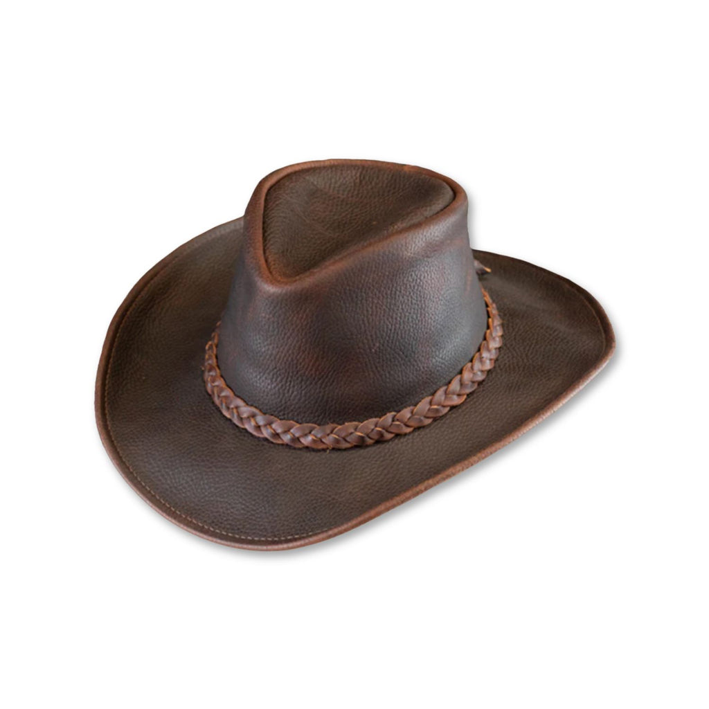 Front view of The Rider Bullhide Cowboy Hat in brown color