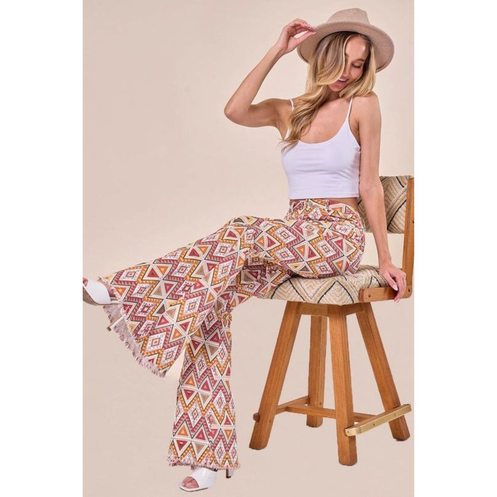 Western Flared Denim Pants - Ride into the Sunset with Boho Western Flare