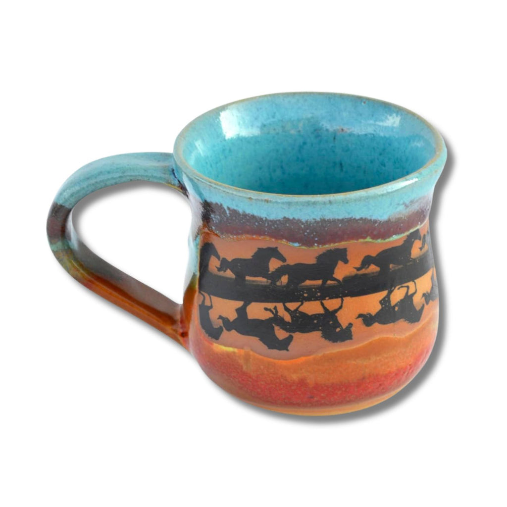 Wild Ride Horse Reflections Mug - Gallop into the Western Sunrise with Every Sip